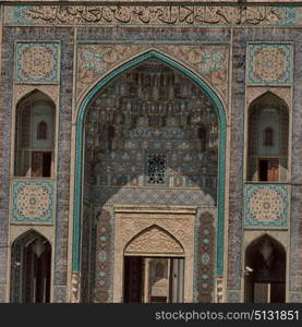 in iran the old mosque and traditional wall tile incision near minaret