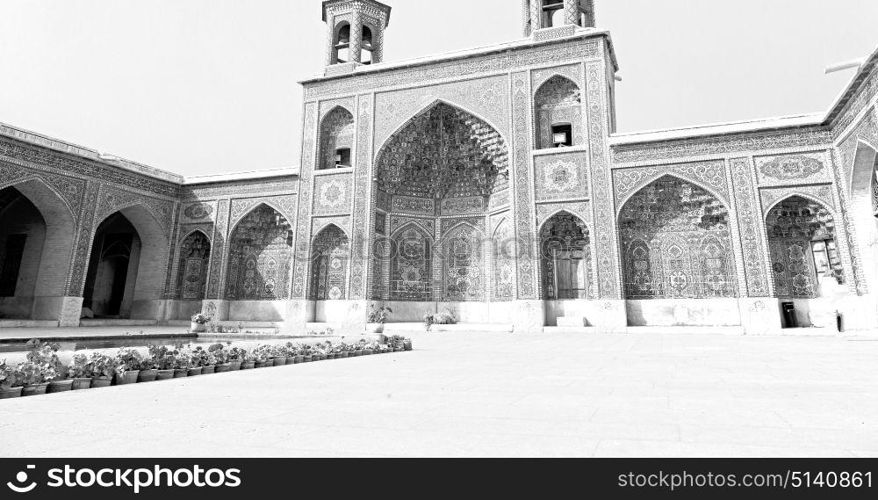 in iran the old mosque and traditional wall tile incision near minaret