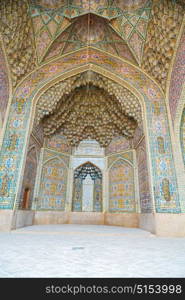 in iran the old mosque and traditional wall tile incision near minaret