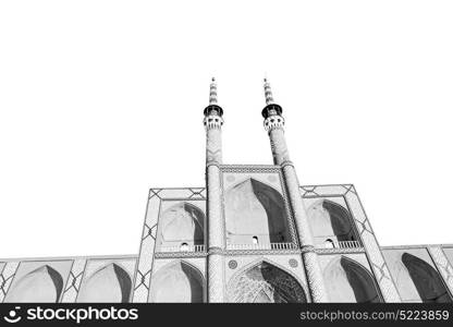 in iran the old mosque and traditional wall tile incision near minaret