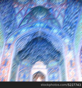 in iran the old mosque and traditional wall tile incision near minaret