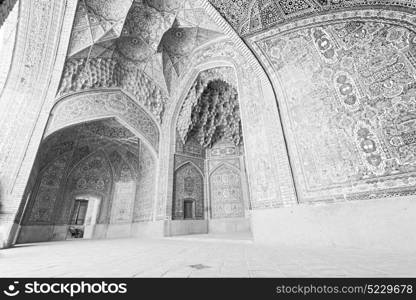 in iran the old mosque and traditional wall tile incision near minaret