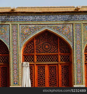 in iran the old mosque and traditional wall tile incision near minaret