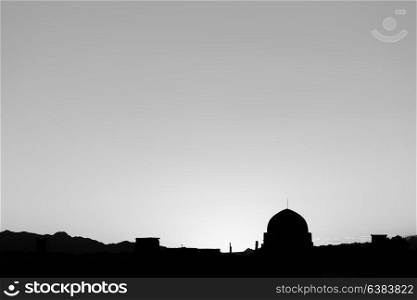 in iran yazd the antique mosque in the sunrise sky
