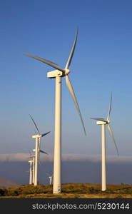 in isle of lanzarote spain africa wind turbines and the sky