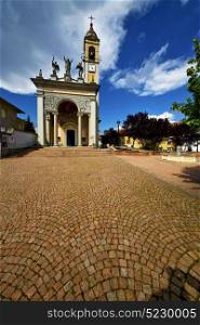 in italy cairate varese the old wall terrace church watch bell clock tower