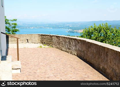 in italy landscape panorama of lake and mountain hill beautiful destination