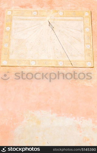 in italy sundial and gnomon antique historical medieval decoration wall