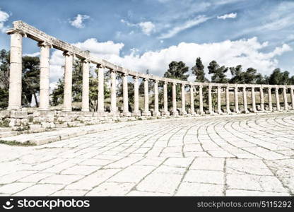 in jerash jordan the antique archeological site classical heritage for tourist