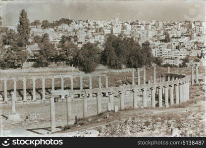 in jerash jordan the antique archeological site classical heritage for tourist