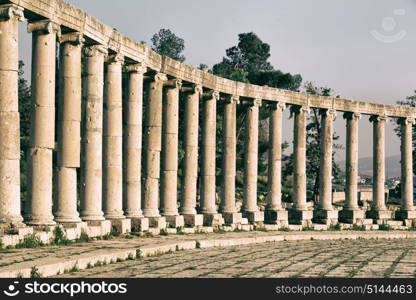 in jerash jordan the antique archeological site classical heritage for tourist