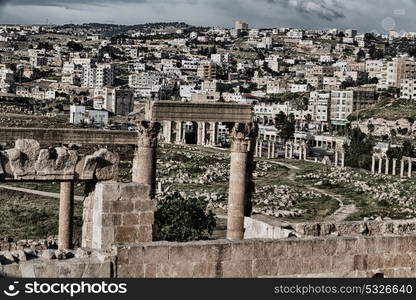 in jerash jordan the antique archeological site classical heritage for tourist