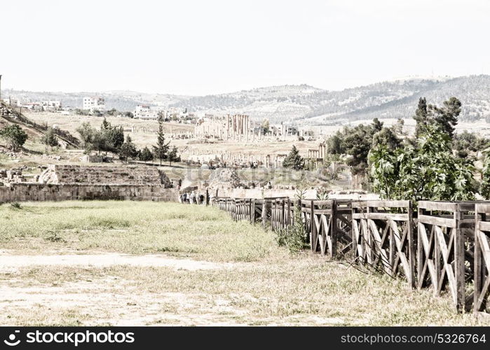 in jerash jordan the antique archeological site classical heritage for tourist