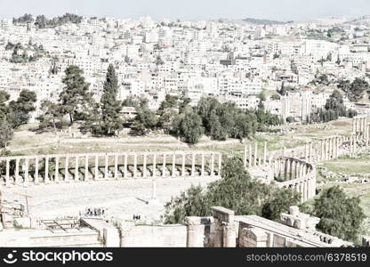 in jerash jordan the antique archeological site classical heritage for tourist