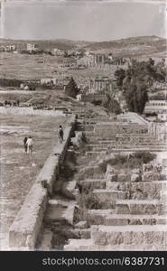 in jerash jordan the antique archeological site classical heritage for tourist