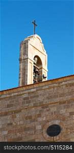 in jordan amman the antique church of saint george the bell in the clear sky