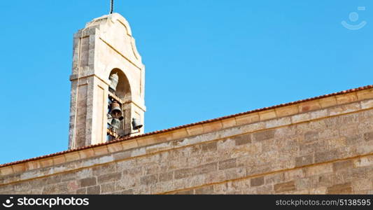 in jordan amman the antique church of saint george the bell in the clear sky