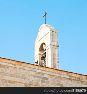 in jordan amman the antique church of saint george the bell in the clear sky