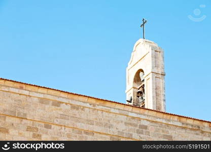 in jordan amman the antique church of saint george the bell in the clear sky