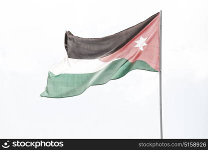 in jordan the national flag in the wind and sky