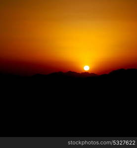 in jordan wadi rum desert the sunrise panoramic scene and light