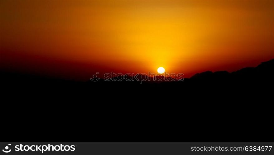 in jordan wadi rum desert the sunrise panoramic scene and light