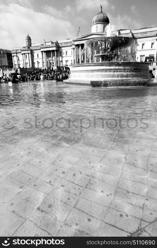 in london england trafalgar square and the old water fountain