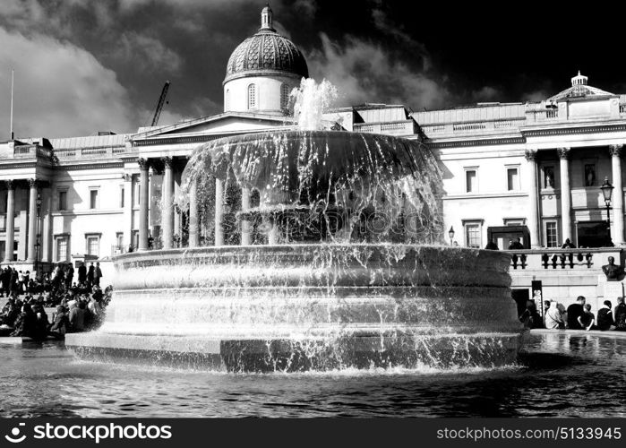 in london england trafalgar square and the old water fountain