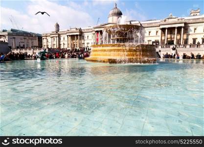 in london england trafalgar square and the old water fountain