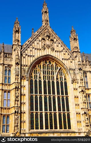 in london old historical parliament glass window structure and sky