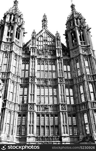 in london old historical parliament glass window structure and sky