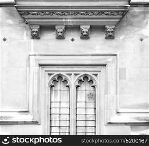 in london old historical parliament glass window structure and terrace