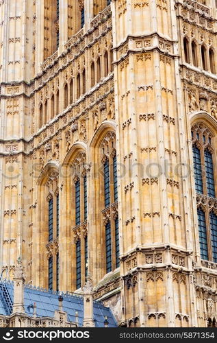 in london old historical parliament glass window structure and terrace