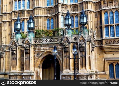 in london old historical parliament glass window structure and terrace