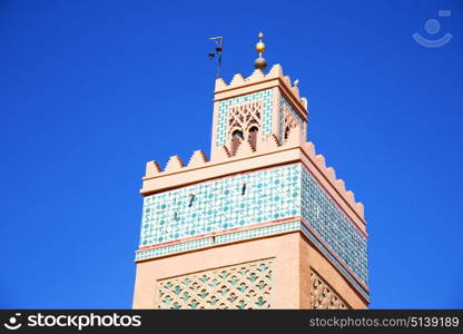 in maroc africa minaret and the blue sky