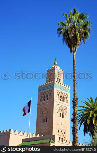 in maroc africa minaret and the blue sky