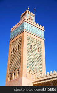 in maroc africa minaret and the blue sky