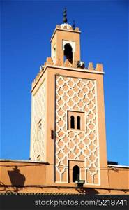 in maroc africa minaret and the blue sky