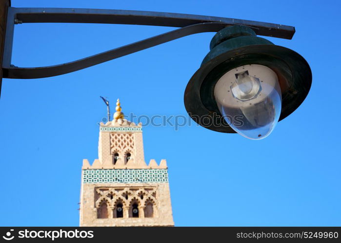 in maroc africa minaret and the blue sky