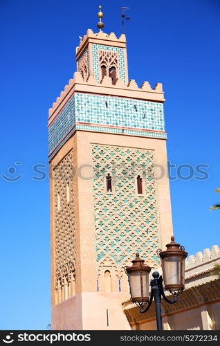 in maroc africa minaret and the blue sky