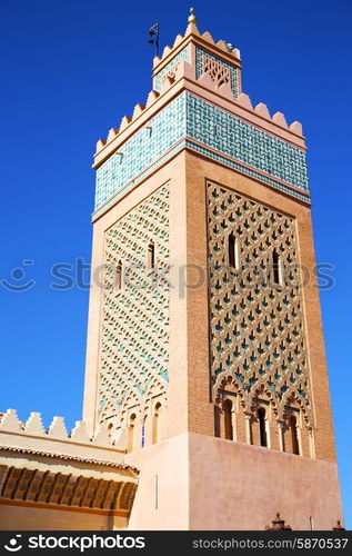 in maroc africa minaret and the blue sky