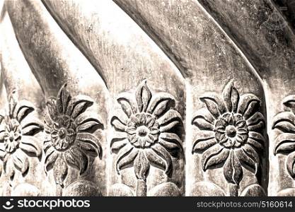 in old iran mousque the column incision of a flower like abstract background