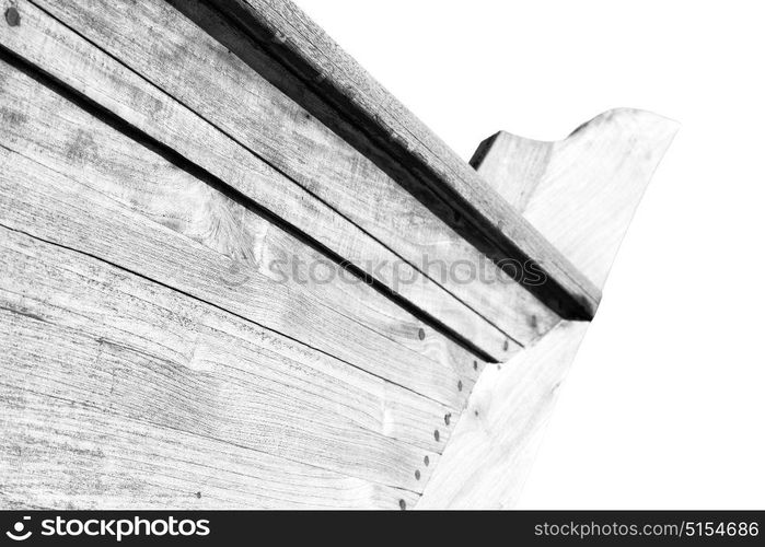 in oman the old prow wood boat and sky