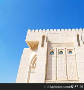 in oman the wall of big muscat mosque abstract background and antique