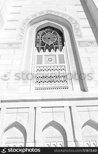 in oman the wall of big muscat mosque abstract background and antique