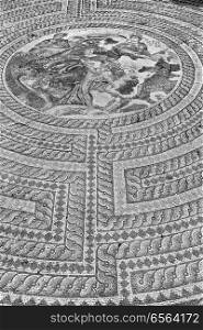 in paphos cyprus the old mosaic in the antique roman ruin the old civilization