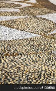 in parabiago street lombardy italy varese abstract pavement of a curch and marble