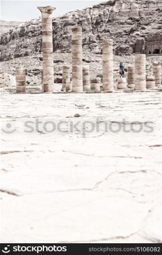 in petra jordan the antique street full of columns and architecture heritage