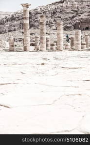 in petra jordan the antique street full of columns and architecture heritage