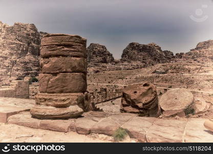 in petra jordan the antique street full of columns and architecture heritage